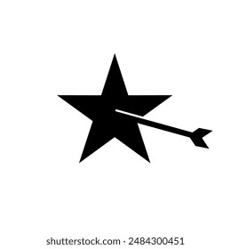 A star hit by an arrow 