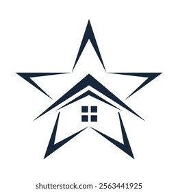STAR AND HOME ABSTRACK VECTOR