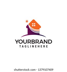 Star home logo design concept template vector