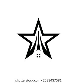 Star home logo design vector