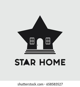 Star Home Logo Vector Template