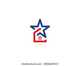 Star Home Real Estate Logo Concept icon symbol sign Element Design. Realtor, Mortgage, House Logotype. Vector illustration template