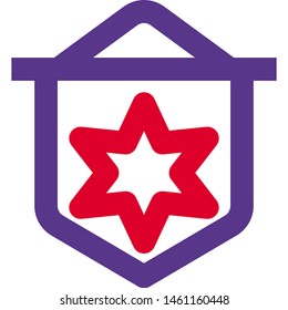 Star honorary mention of brave soldiers flag