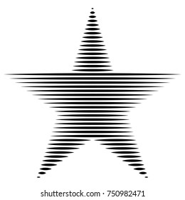 star of the horizontal lines stripes, a symbol of freedom USA, vector star logo pentagonal icon, effect reflector