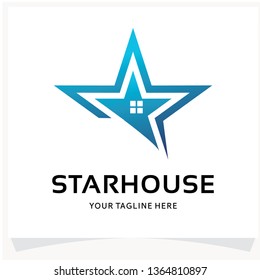 Star House Logo Design Template Inspiration