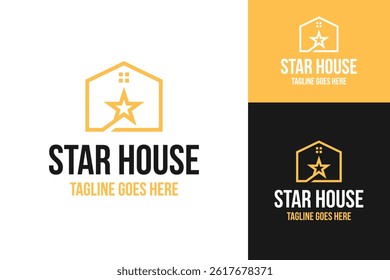 Star house logo design template vector illustration