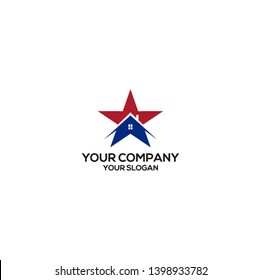 Star House Logo Design Vector