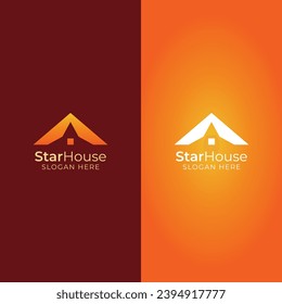 Star House Logo. Simple and modern, suitable for the construction, real estate and mortgage industries.