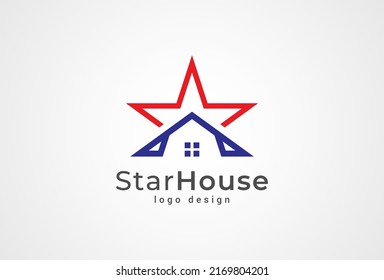 Star and house Logo, suitable for Architecture, business and Building company logo design,vector illustration