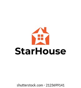 diseño del logotipo del vector de la casa estrella