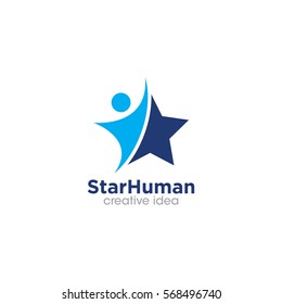 Star Human Creative Concept Logo Design Template