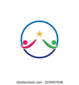 star human people dream logo icon vector template
