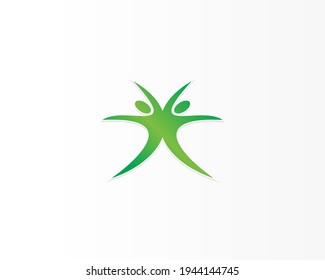 Star or human people shape logo design icon