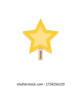 Star ice cream stick with banana flavor.