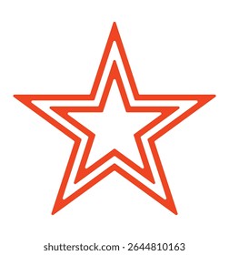 Star icon with 2 black lines. star shape with double outline. Star Art Icon in Vector Line. Stars icon vector stock. Star five pointed line style icon vector illustration design. 