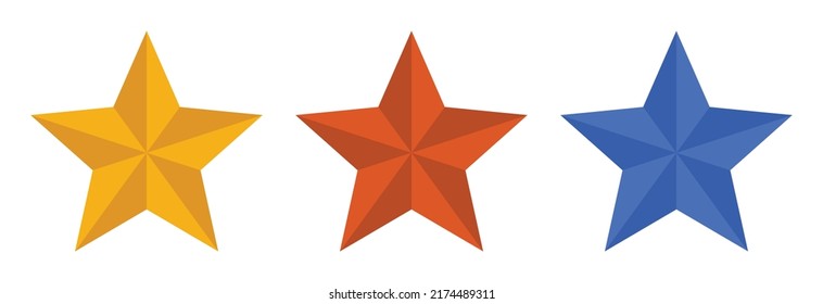 Star icon 3D shape vector symbol illustration.