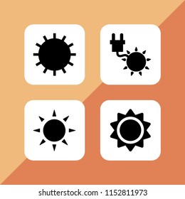 star icon. 4 star set with sun vector icons for web and mobile app