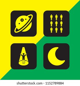 star icon. 4 star set with ufo, nine, night and planet vector icons for web and mobile app