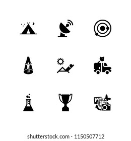 star icon. 9 star set with sun, space, trophy shape and ufo vector icons for web and mobile app