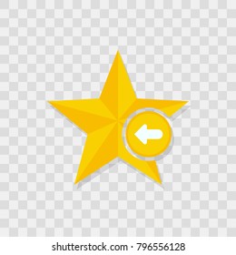 Star icon, arrow left icon sign vector symbol