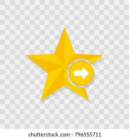 Star icon, arrow right icon sign vector symbol