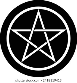 Star icon with black circle background 
