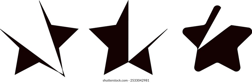 star icon, black color star, Star vector icons. Set of star symbols