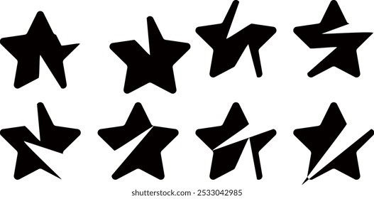 star icon, black color star, Star vector icons. Set of star symbols