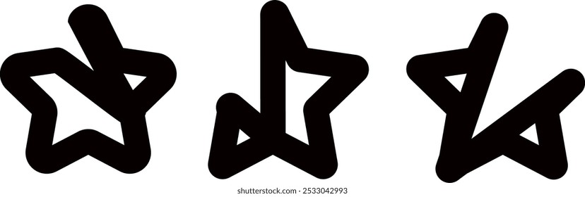 star icon, black color star, Star vector icons. Set of star symbols