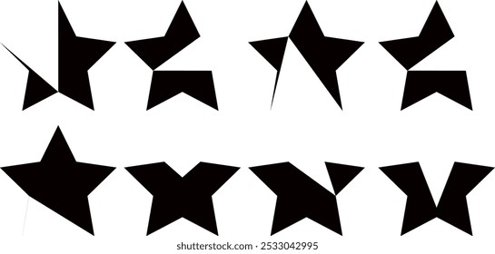 star icon, black color star, Star vector icons. Set of star symbols