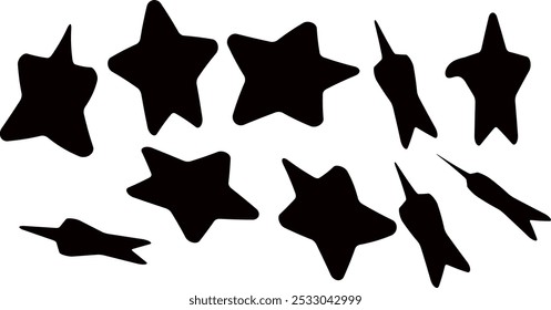 star icon, black color star, Star vector icons. Set of star symbols