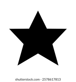 Star icon. Black star symbol. Rank sign silhouette
