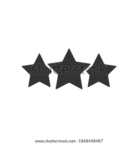 Star icon. Black three star silhouette. Rating outline emblem. Vector illustration isolated on white.
