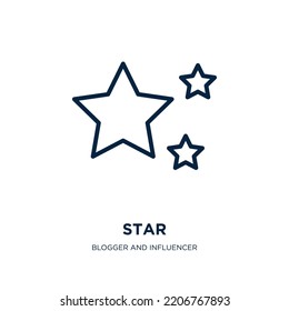 star icon from blogger and influencer collection. Thin linear star, decoration, style outline icon isolated on white background. Line vector star sign, symbol for web and mobile