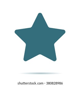 Star icon. Blue rank isolated on background. Modern simple flat favorite sign. Business, internet concept. Trendy vector wish sparkle symbol for web site design, button, mobile app. Logo illustration.