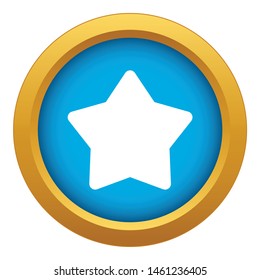 Star icon blue vector isolated on white background for any design