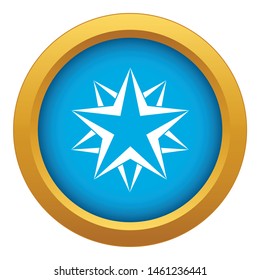 Star icon blue vector isolated on white background for any design