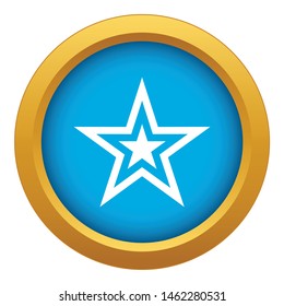 Star icon blue vector isolated on white background for any design