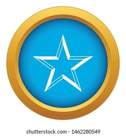 Star icon blue vector isolated on white background for any design