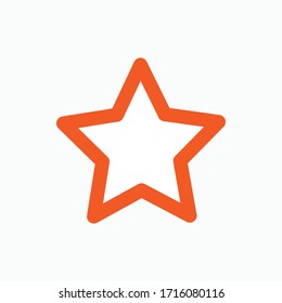 Star Icon. Bookmark Symbol. Presented in Orange Line Art Style.