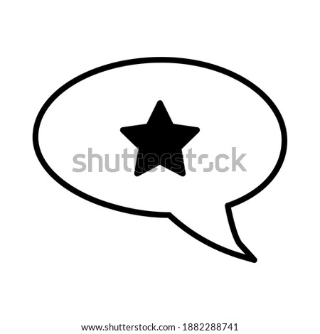 Star icon in bubble silhouette. Blak stroke