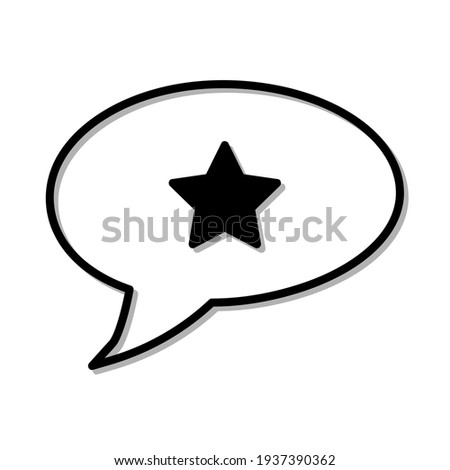 Star icon in bubble silhouette. Blak stroke
