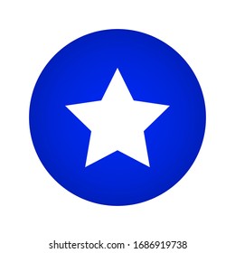 Star Icon. Star Button On a Blue Gradient Circle Shape. Vector Illustration