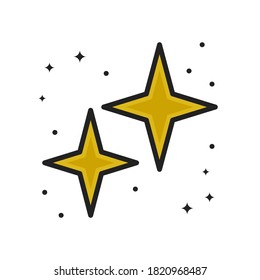 Star Icon Cartoon Filled Line Style. Astronomy Space Logo Vector Illustration. Stars Icon Sticker