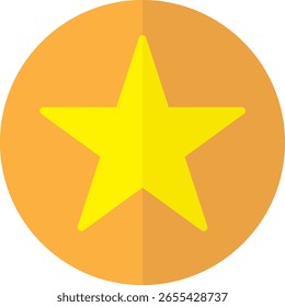 Star Icon in Circle - Black Line Art