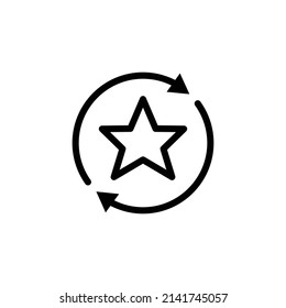 Star icon with circle. suitable for favorite symbol, featured, best. line icon style. simple design editable. Design template vector