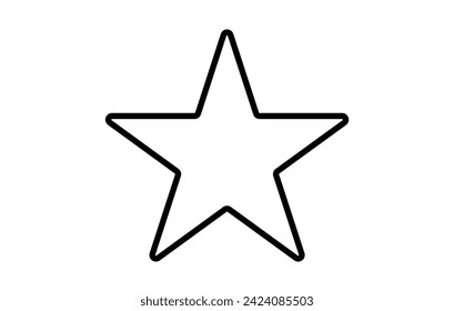 Star icon, classic form, outline variant. Easily colorable vector design on isolated background. Vector illustration. Eps file 236.