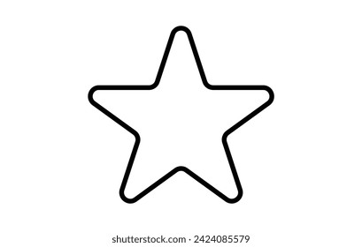 Star icon, classic form, outline variant. Easily colorable vector design on isolated background. Vector illustration. Eps file 237.