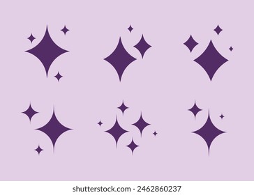 Star icon collection. Different star shapes. Sparkle star icon set. Vector illustration
