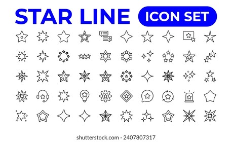 Star icon collection. Different stars set.Outline icon collection.
